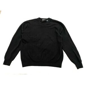 Daniel Bishop 100% Cashmere V Neck Sweater Men's XL Black Soft Preppy Old Money